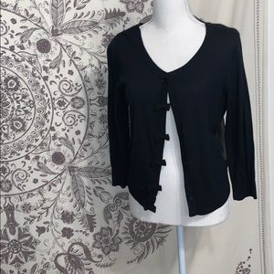 Sheer Back Black Sweater Cardigan